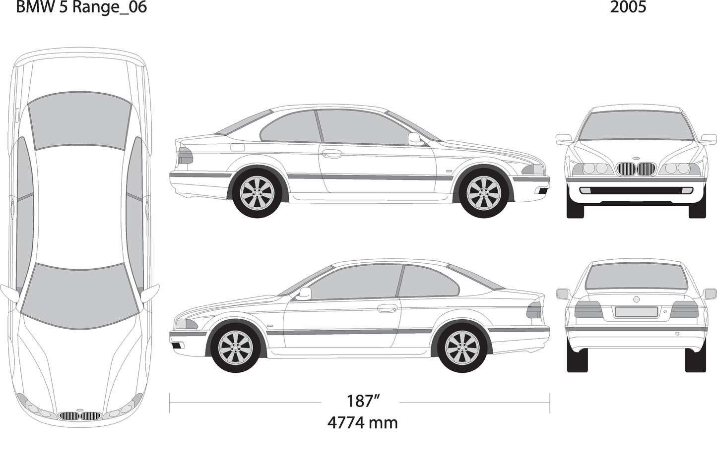 2005 Bmw 5 V06 Vehicle Wrap Template