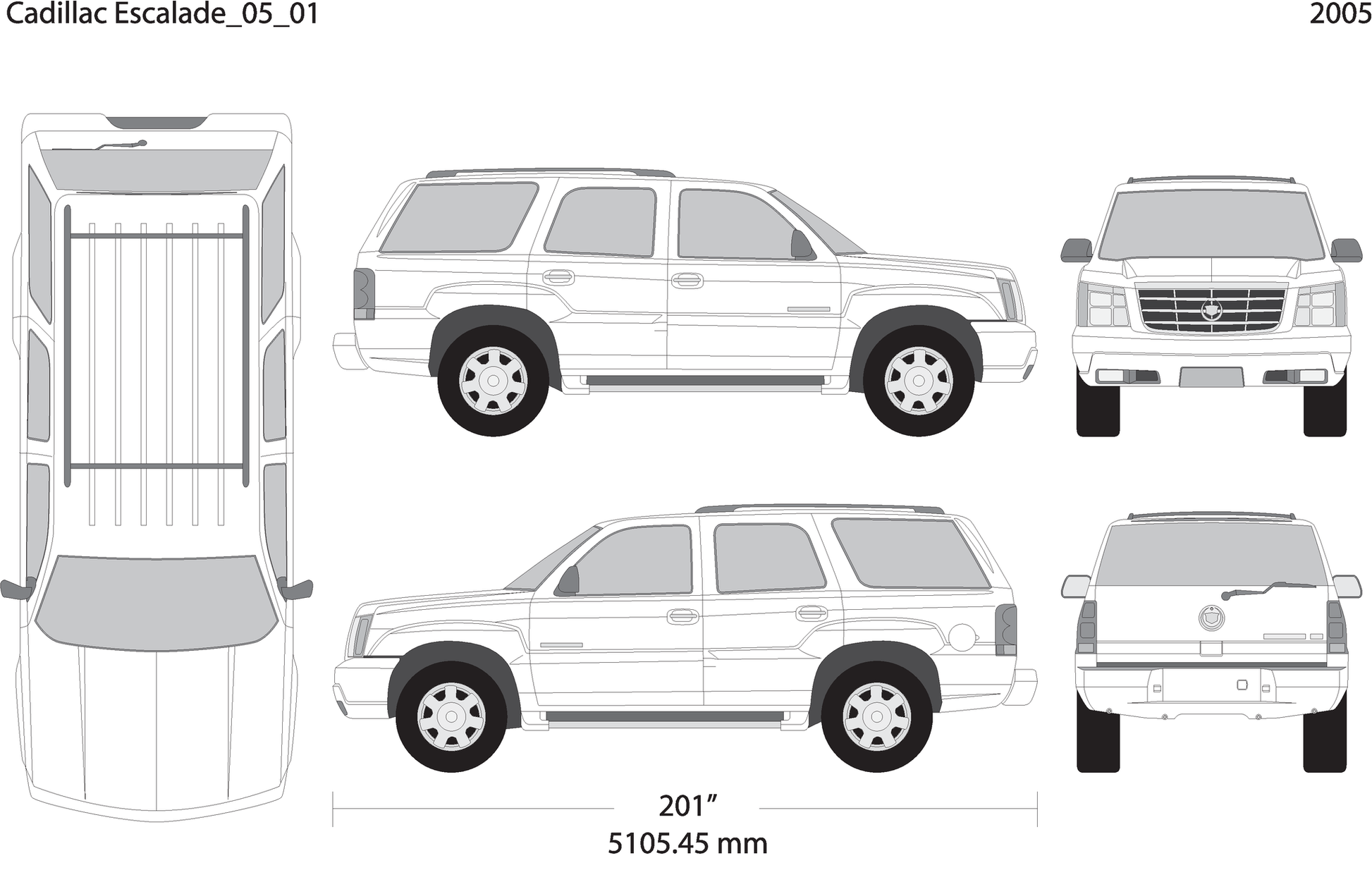 2005 Cadillac Escalade V01 Vehicle Wrap Template