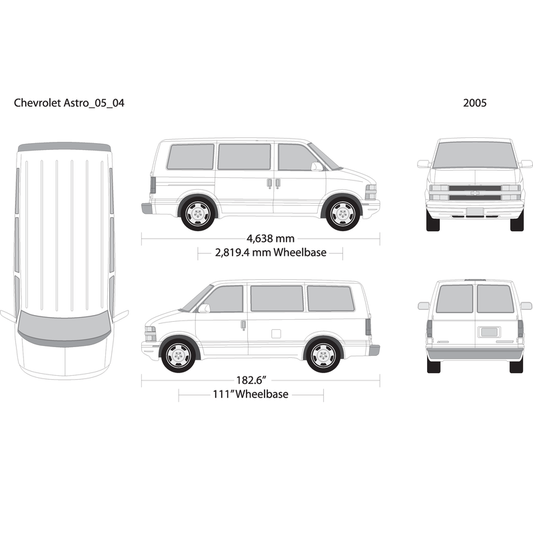 2005 Chevy Astro V04 Vehicle Wrap Template