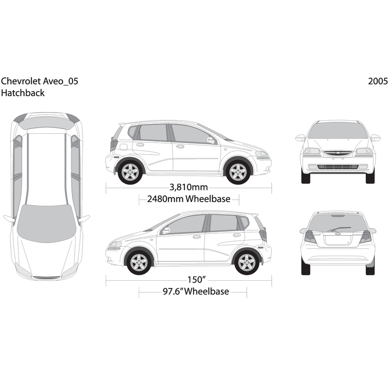 2005 Chevy Aveo Hatchback V05 Vehicle Wrap Template