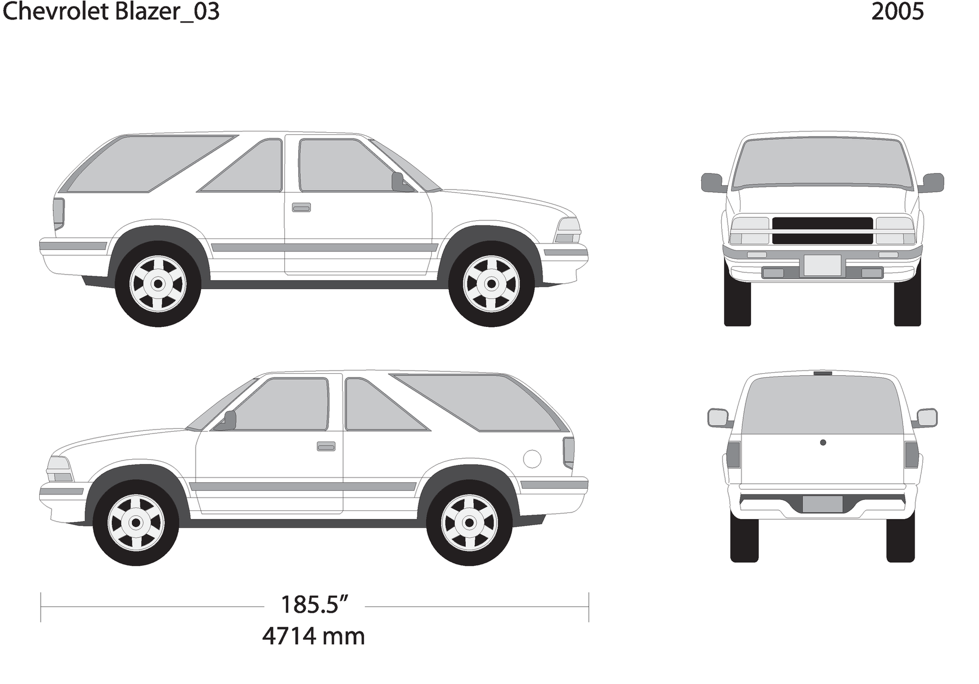 2005 Chevy Blazer V03 Vehicle Wrap Template