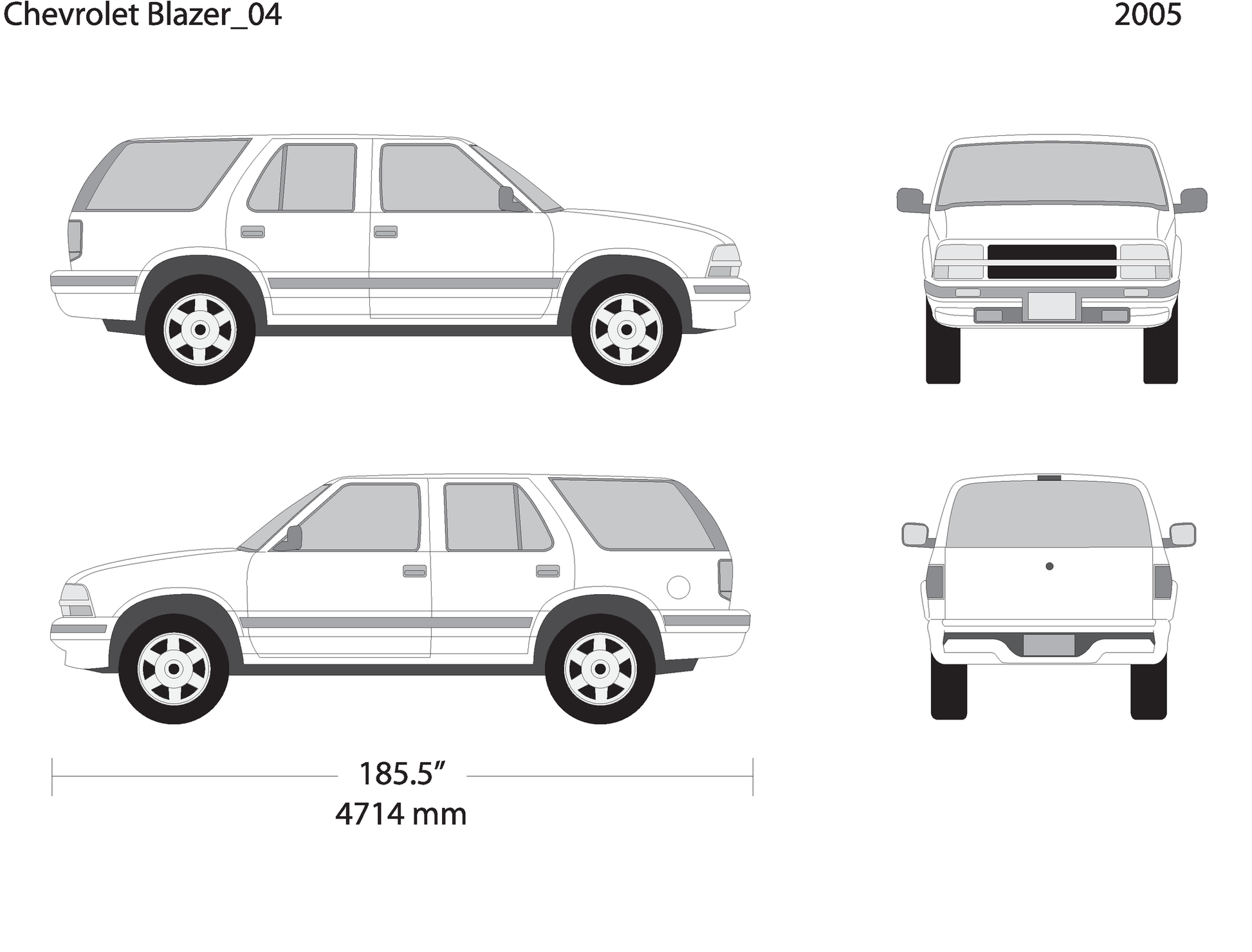 2005 Chevy Blazer V04 Vehicle Wrap Template