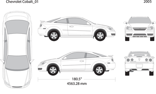 2005 Chevy Cobalt V02 Vehicle Wrap Template
