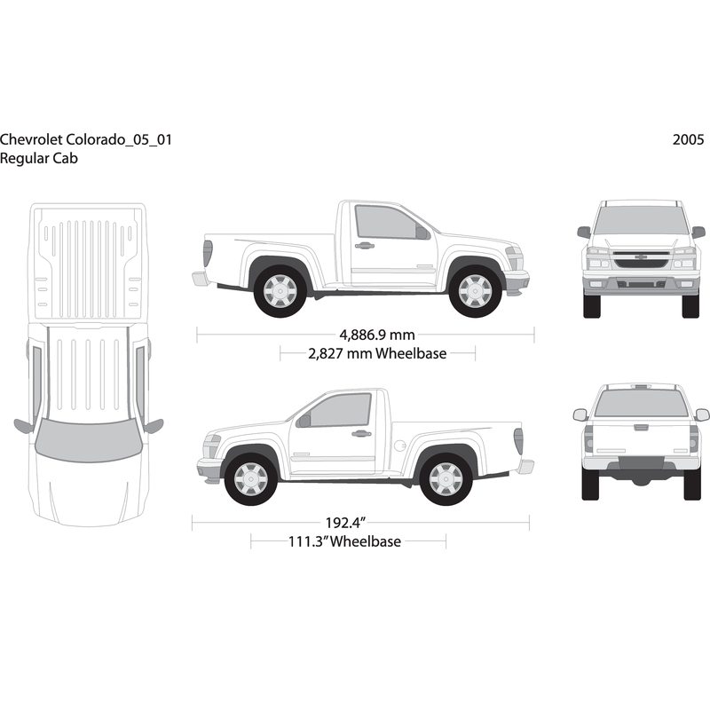 2005 Chevy Colorado V01 Vehicle Wrap Template