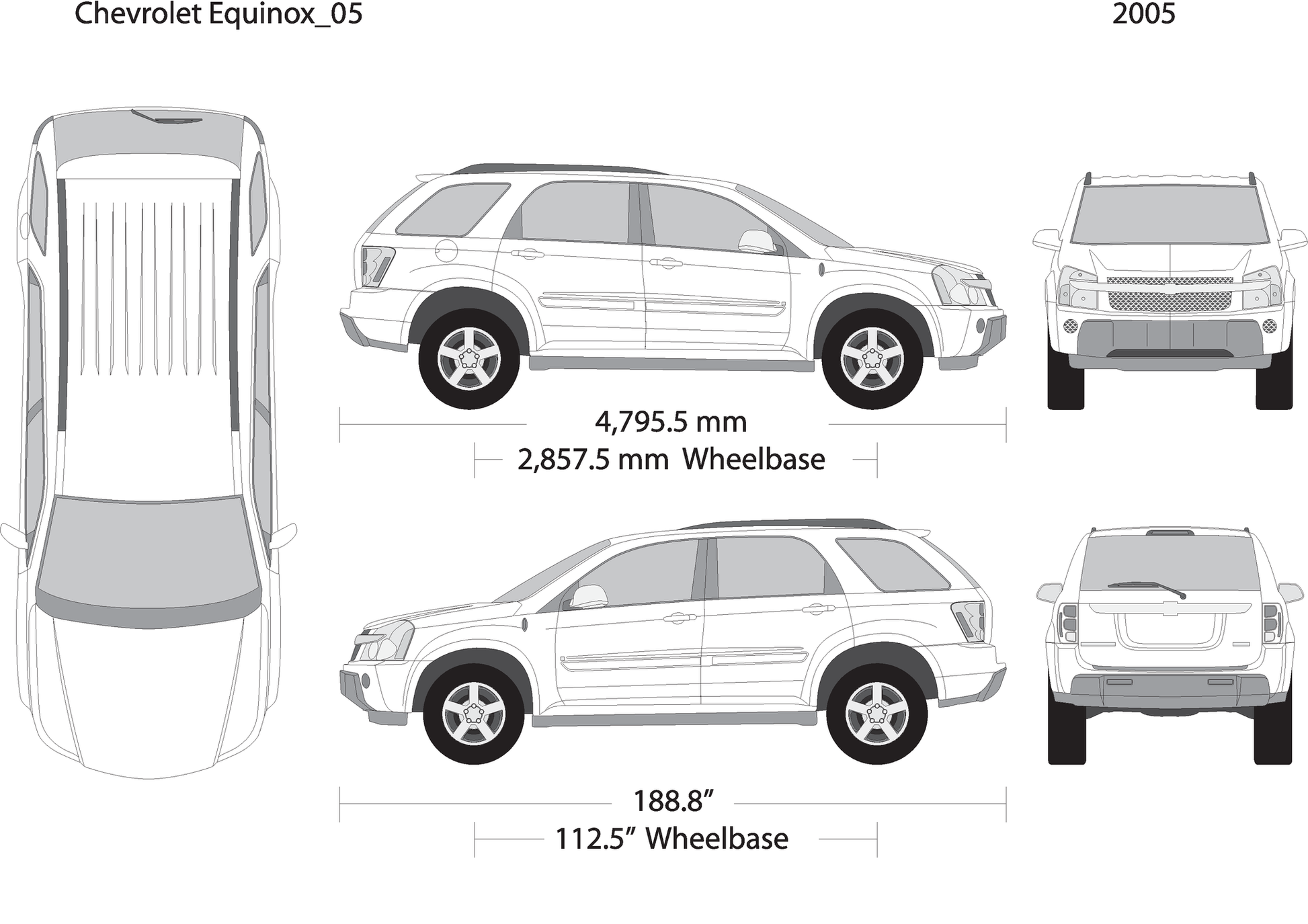 2005 Chevy Equinox V05 Vehicle Wrap Template