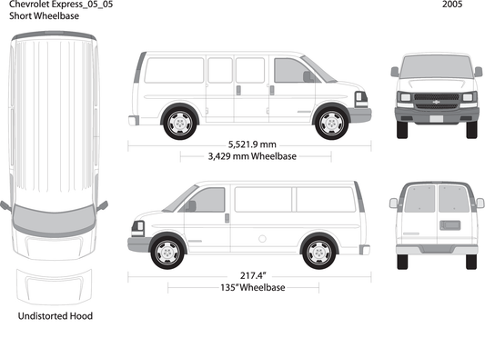 2005 Chevy Express V05 Vehicle Wrap Template