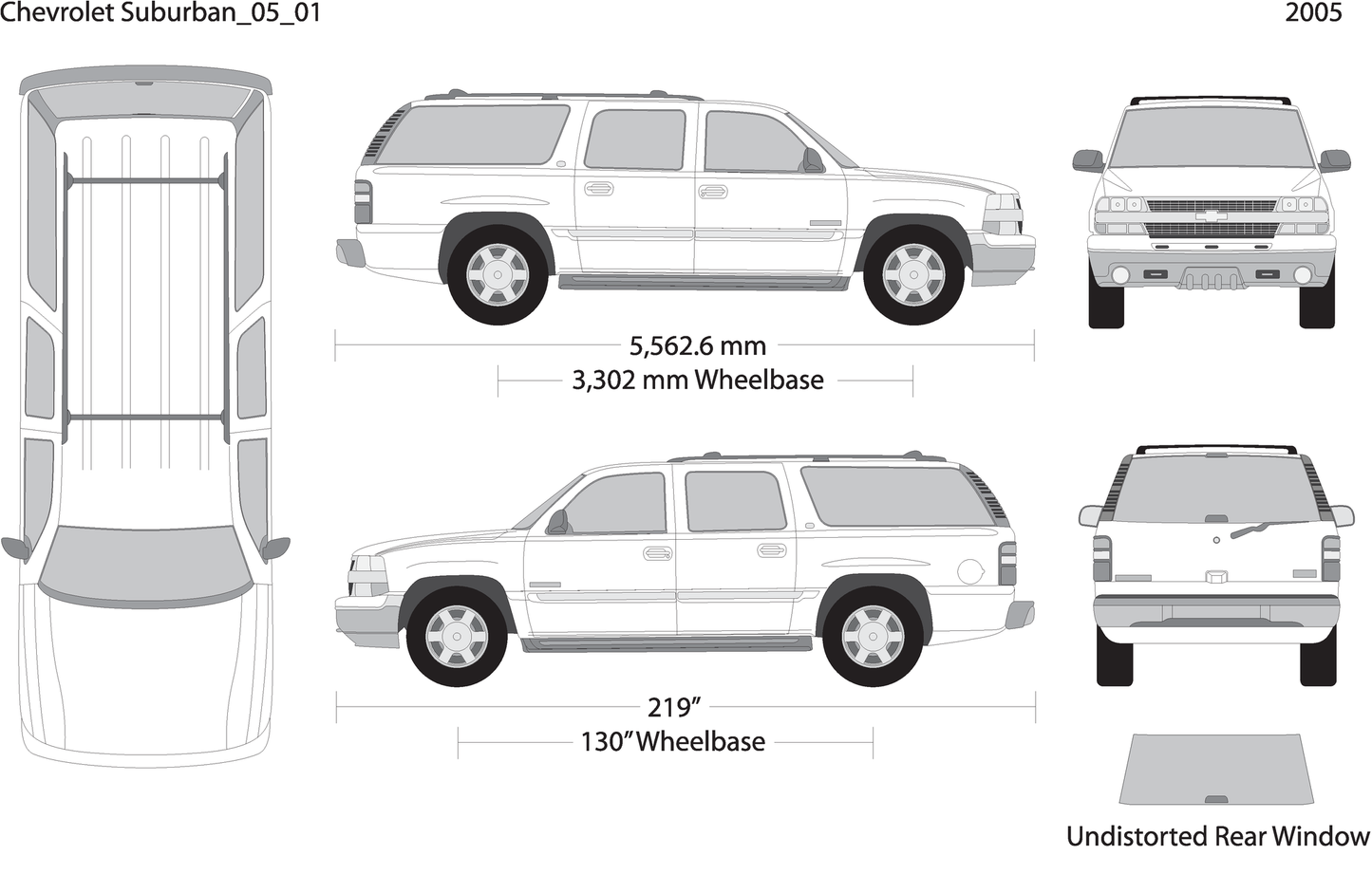 2005 Chevy Suburban V01 Vehicle Wrap Template