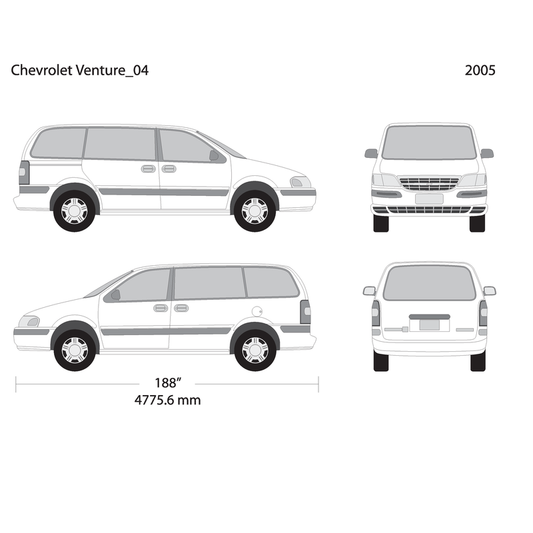 2005 Chevy Venture V04 Vehicle Wrap Template
