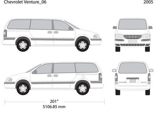 2005 Chevy Venture V06 Vehicle Wrap Template