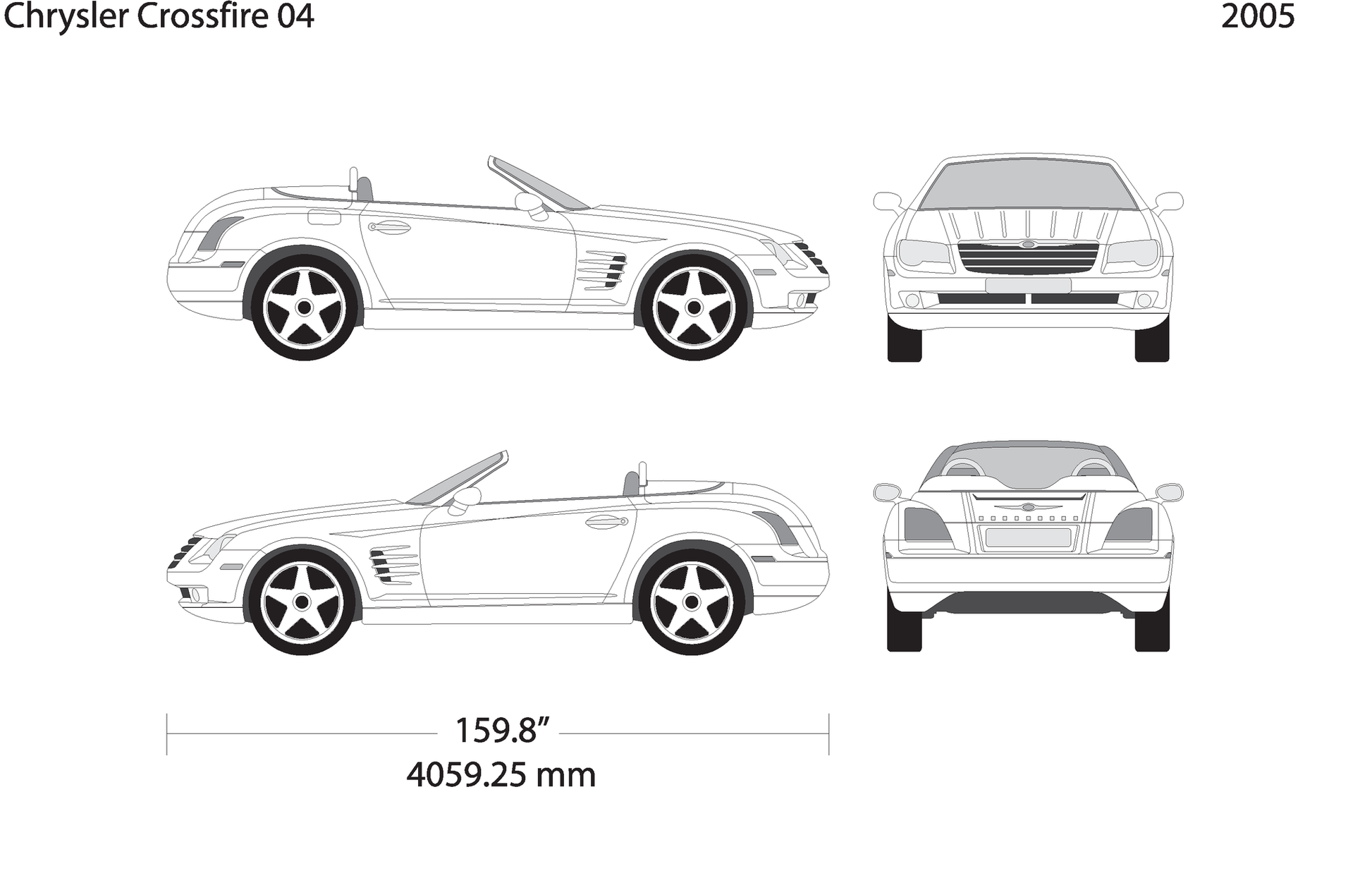 2005 Chrysler Crossfire V04 Vehicle Wrap Template
