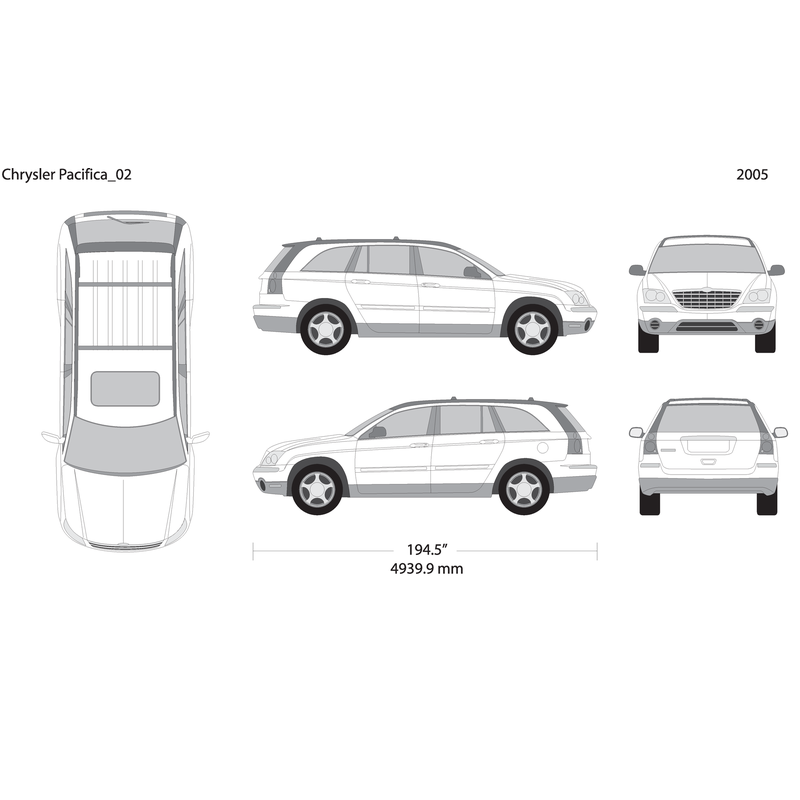 2005 Chrysler Pacifica V02 Vehicle Wrap Template