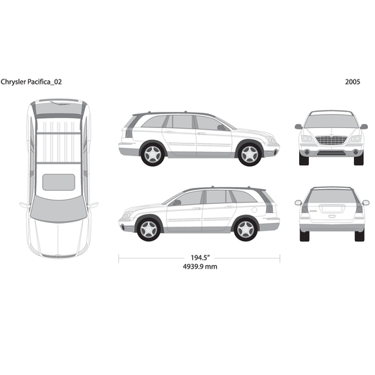 2005 Chrysler Pacifica V02 Vehicle Wrap Template