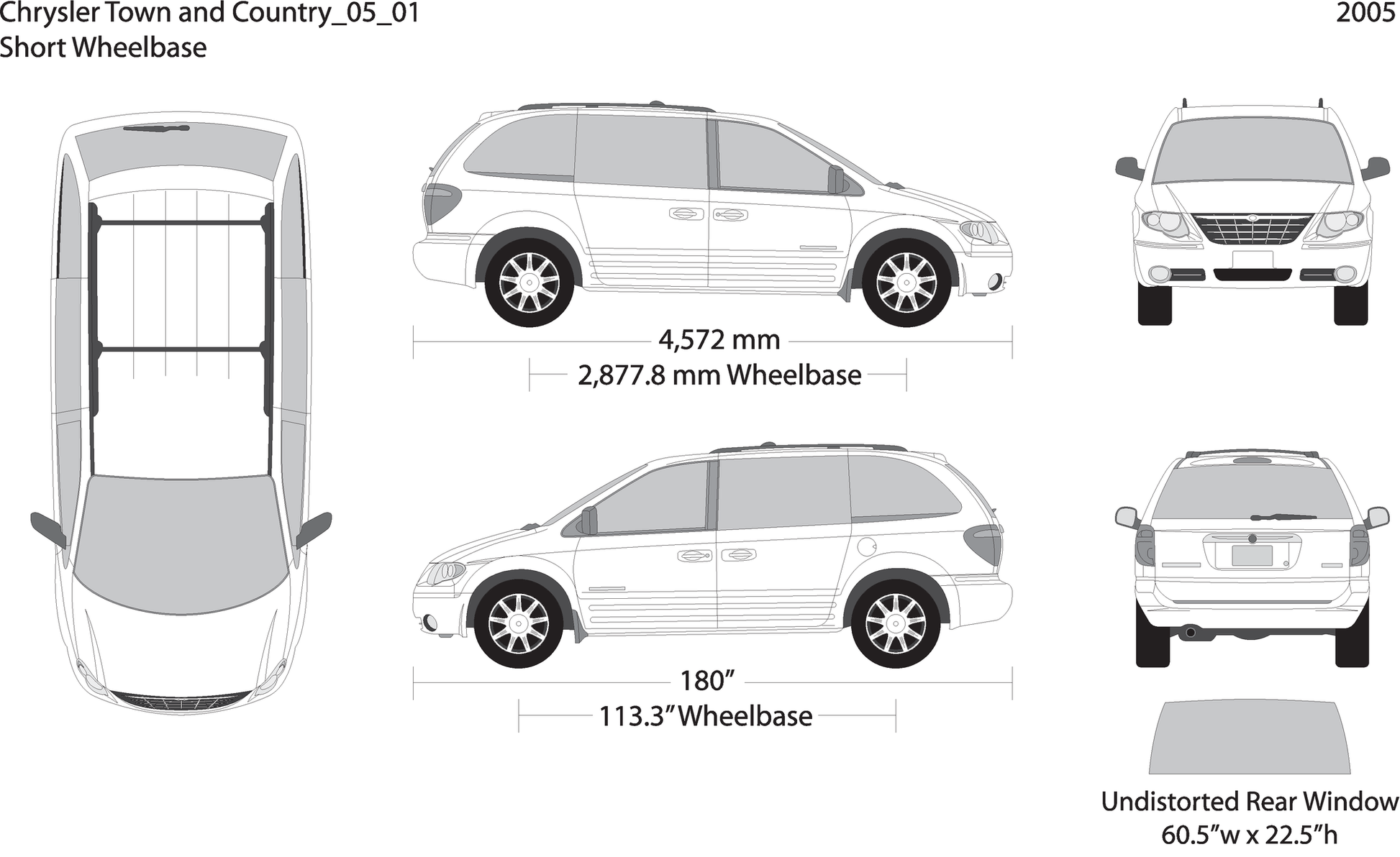 2005 Chrysler Town And Country V01 Vehicle Wrap Template