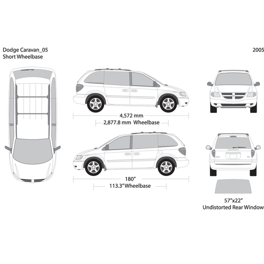 2005 Dodge Caravan V05 Vehicle Wrap Template
