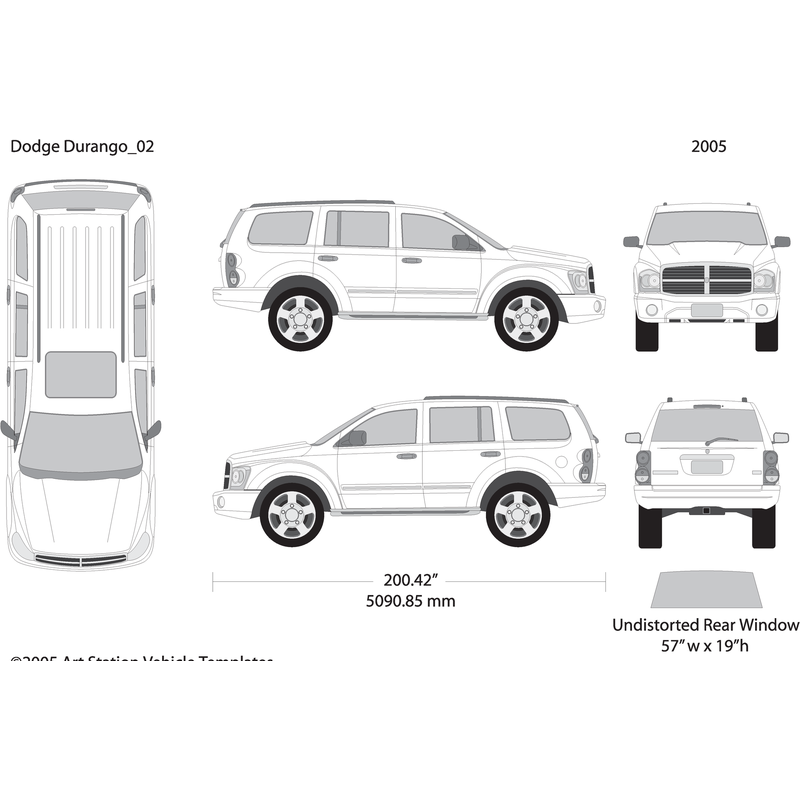 2005 Dodge Durango V02 Vehicle Wrap Template