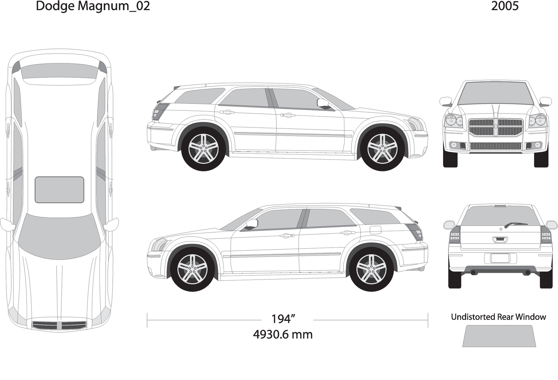 2005 Dodge Magnum V02 Vehicle Wrap Template