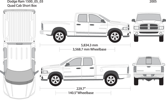 2005 Dodge Ram 1500 V03 Vehicle Wrap Template