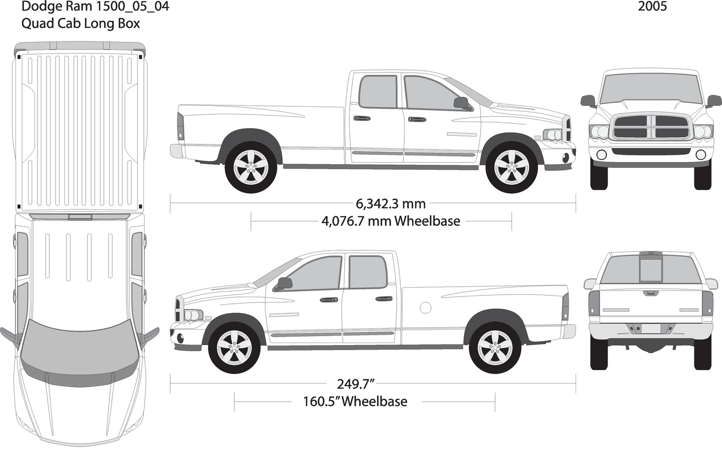 2005 Dodge Ram 1500 V04 Vehicle Wrap Template