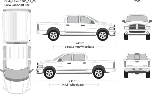 2005 Dodge Ram 1500 V05 Vehicle Wrap Template