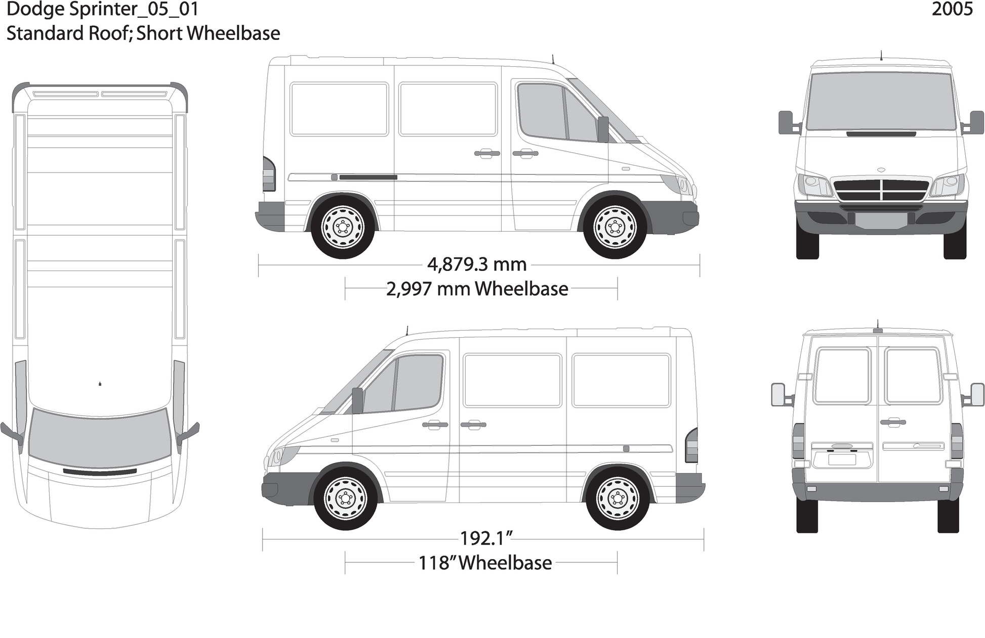 2005 Dodge Sprinter V01 Vehicle Wrap Template