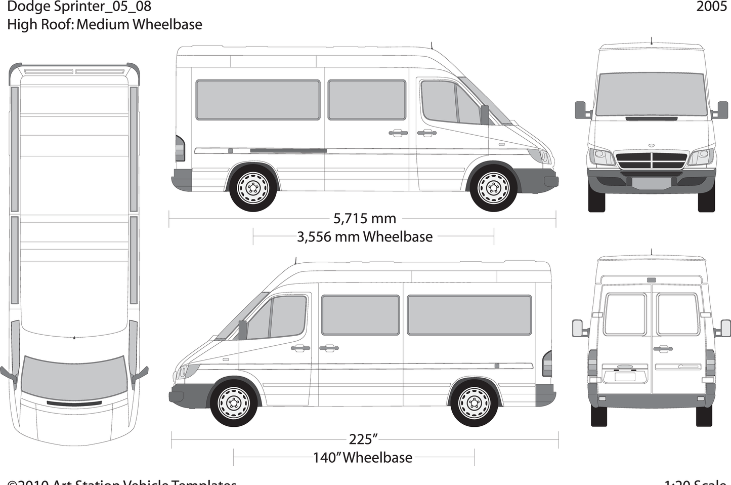 2005 Dodge Sprinter V08 Vehicle Wrap Template