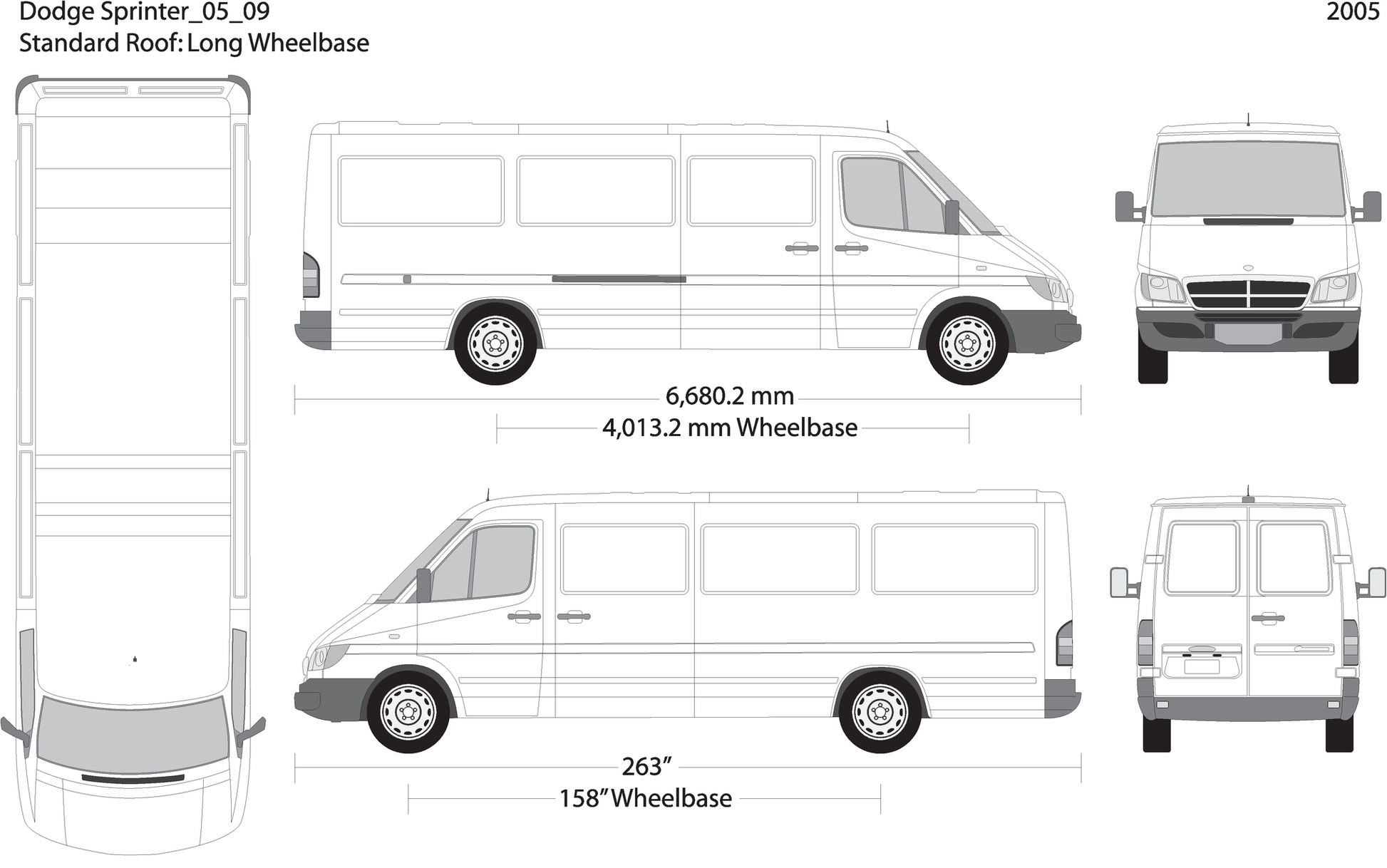 2005 Dodge Sprinter V09 Vehicle Wrap Template