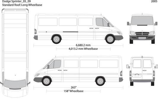 2005 Dodge Sprinter V09 Vehicle Wrap Template