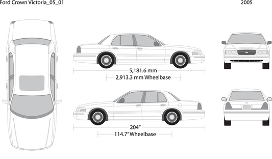 2005 Ford Crown Victoria V01 Vehicle Wrap Template