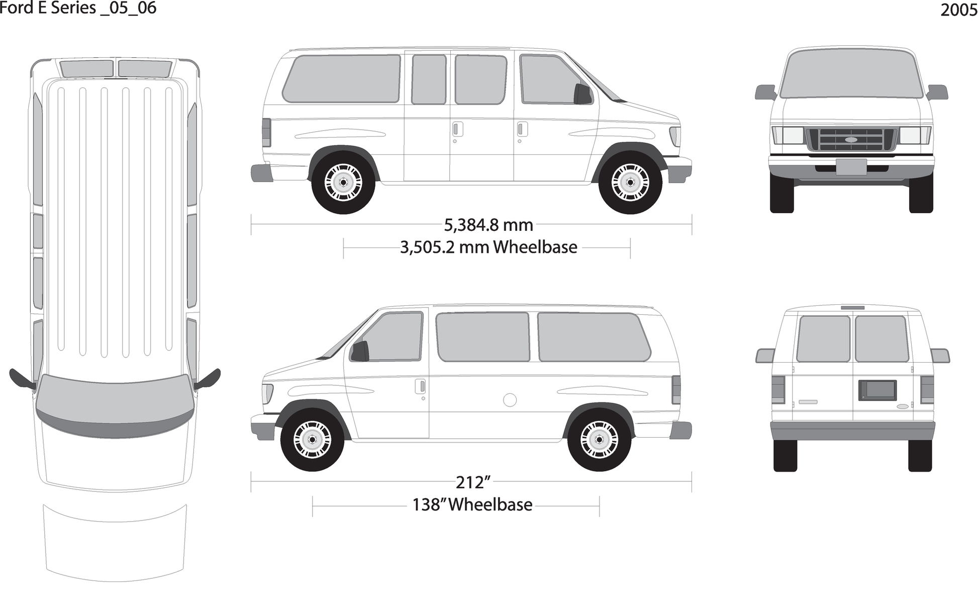 2005 Ford E Series V06 Vehicle Wrap Template