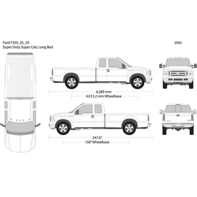 2005 Ford F 350 V03 Vehicle Wrap Template