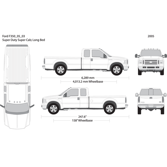 2005 Ford F 350 V03 Vehicle Wrap Template
