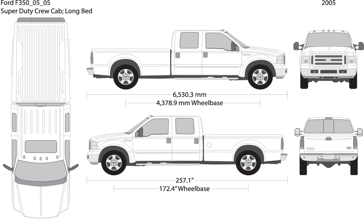 2005 Ford F 350 V05 Vehicle Wrap Template