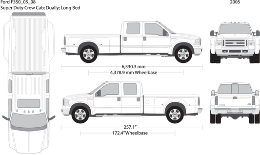 2005 Ford F 350 V08 Vehicle Wrap Template