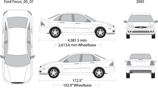 2005 Ford Focus V01 Vehicle Wrap Template