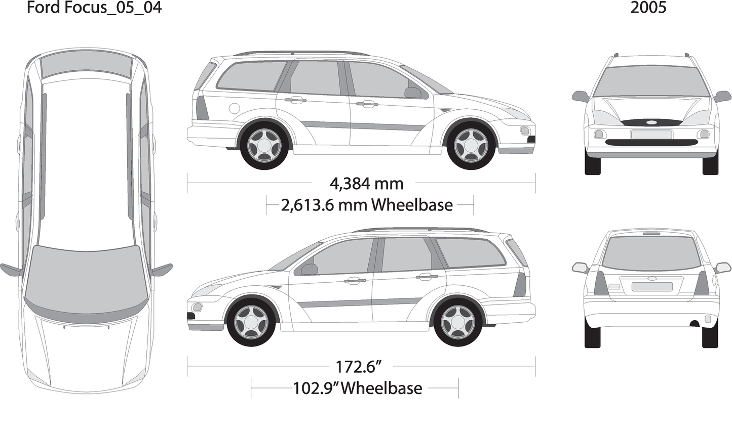 2005 Ford Focus V04 Vehicle Wrap Template