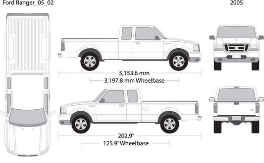 2005 Ford Ranger V02 Vehicle Wrap Template