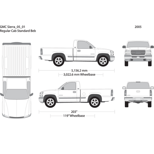 2005 Gmc Sierra 1500 V01 Vehicle Wrap Template