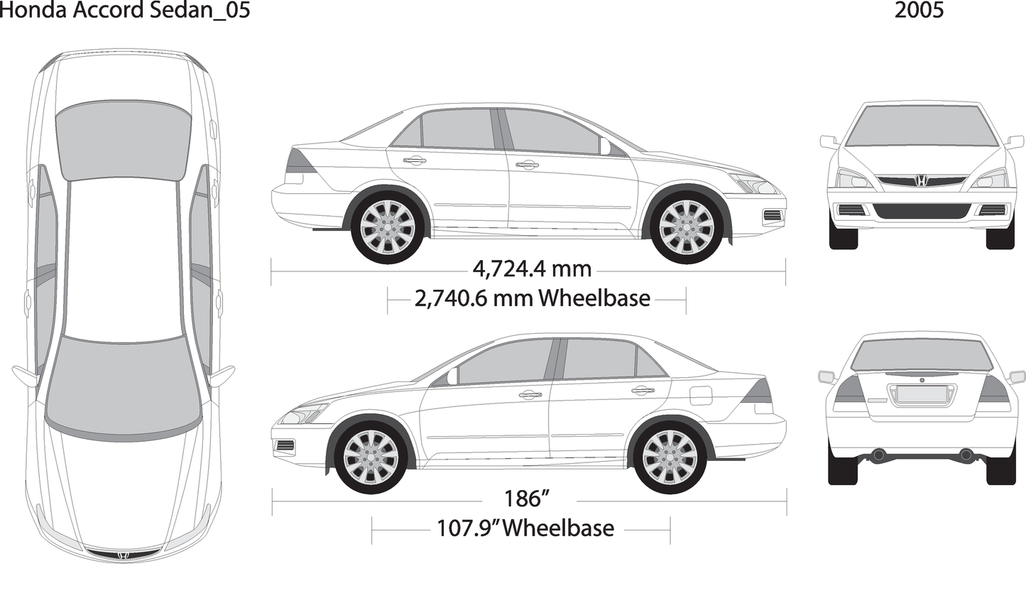 2005 Honda Accord Sedan V01 Vehicle Wrap Template