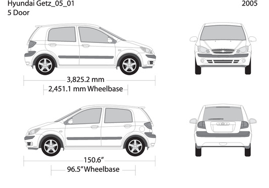 2005 Hyundai Getz V01 Vehicle Wrap Template