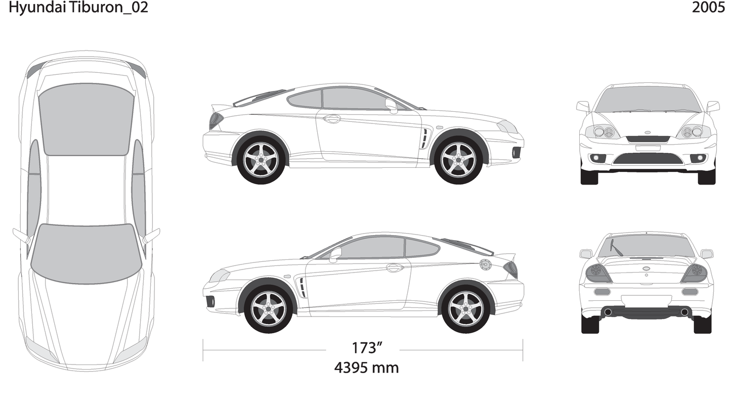 2005 Hyundai Tiburon V02 Vehicle Wrap Template