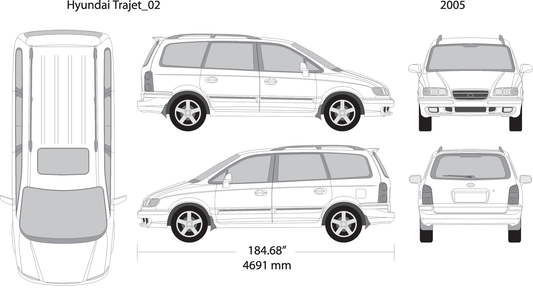 2005 Hyundai Trajet V02 Vehicle Wrap Template