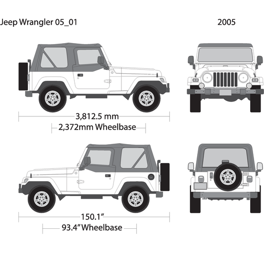 2005 Jeep Wrangler V01 Vehicle Wrap Template
