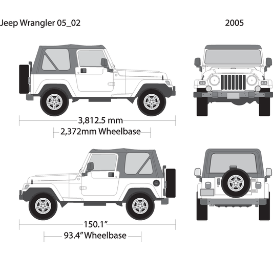 2005 Jeep Wrangler V02 Vehicle Wrap Template