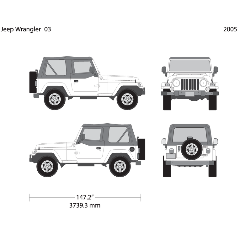 2005 Jeep Wrangler V03 Vehicle Wrap Template
