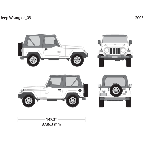 2005 Jeep Wrangler V03 Vehicle Wrap Template