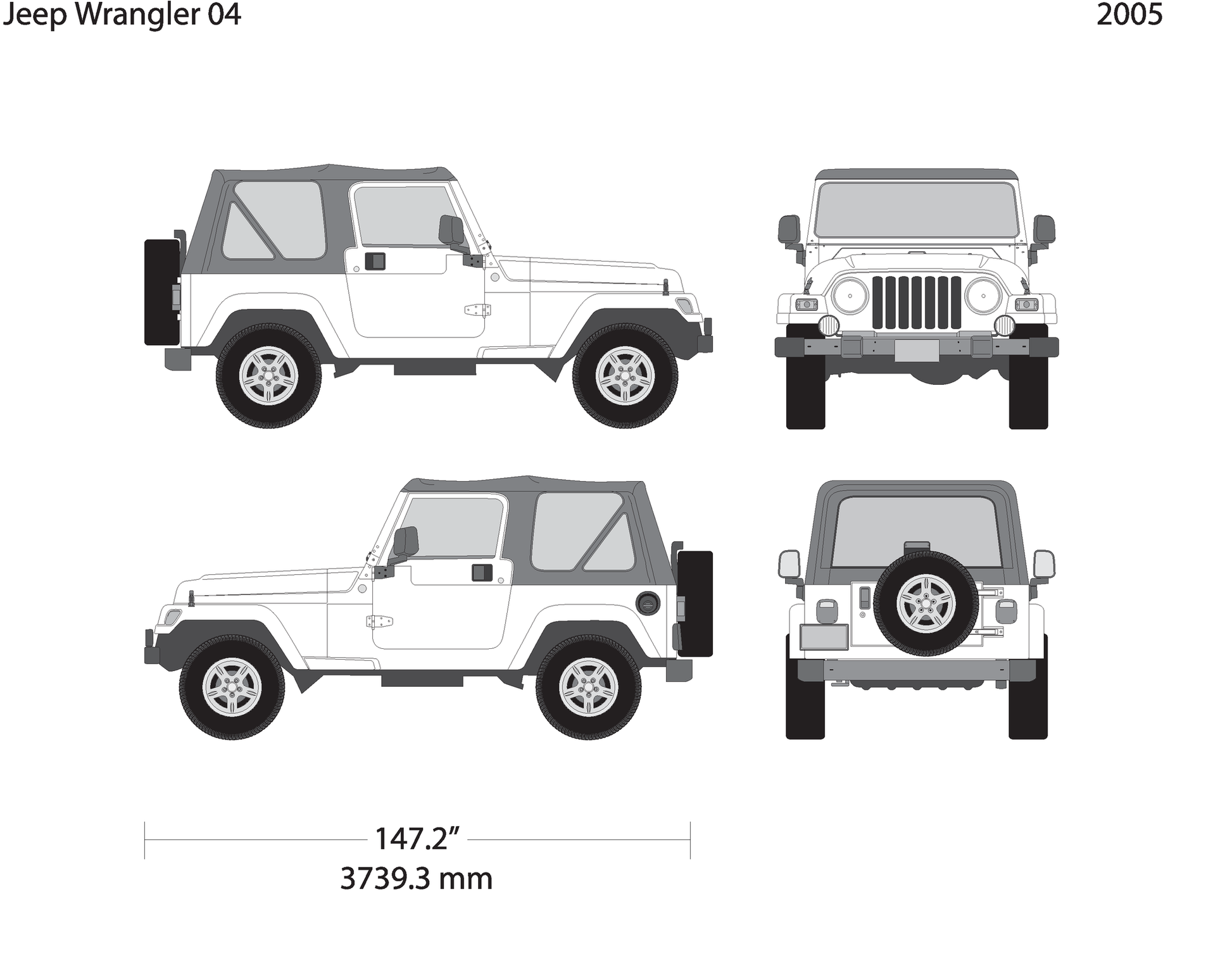 2005 Jeep Wrangler V04 Vehicle Wrap Template