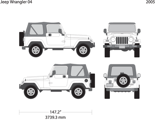 2005 Jeep Wrangler V04 Vehicle Wrap Template