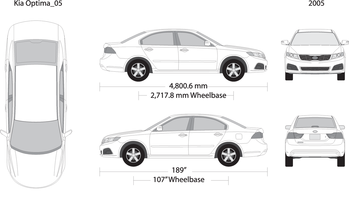 2005 Kia Optima V05 Vehicle Wrap Template