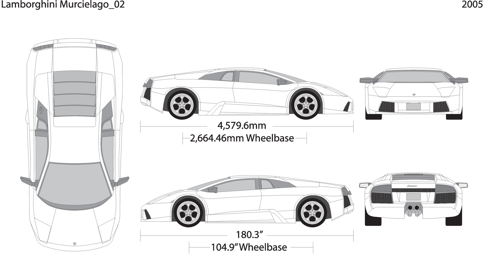 2005 Lamborghini Murcielago V02 Vehicle Wrap Template