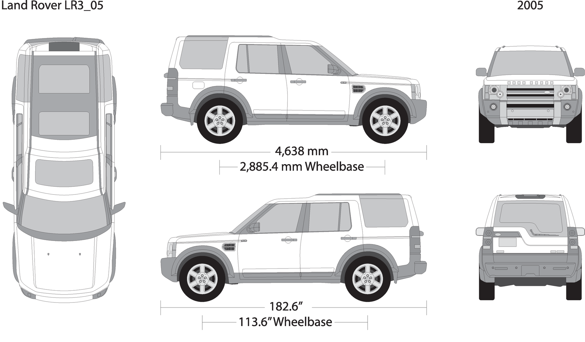 2005 Land Rover Lr3 V05 Vehicle Wrap Template